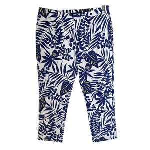 Randy Kemper Cropped Pants Tropical  Blue/White Coastal Travel Size 6‎ Vacation